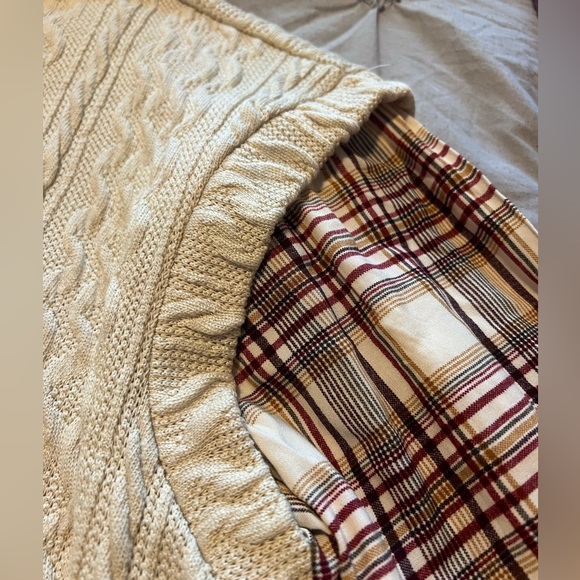 XXL Maurices Sweater Vest-Shirt: red/ brown plaid shirt with cream sweater vest - Picture 4 of 5